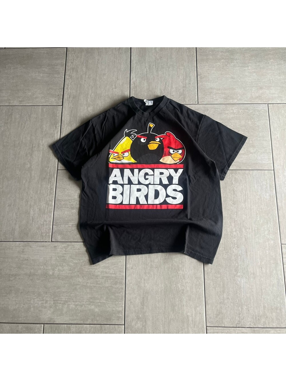 Vintage Fifth Sun Angry Birds Graphic Black T-Shirt XL Casual Streetwear